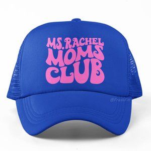 🆕Ms Rachel Moms Club Blue Foam Trucker Hat Mesh Snapback Cap